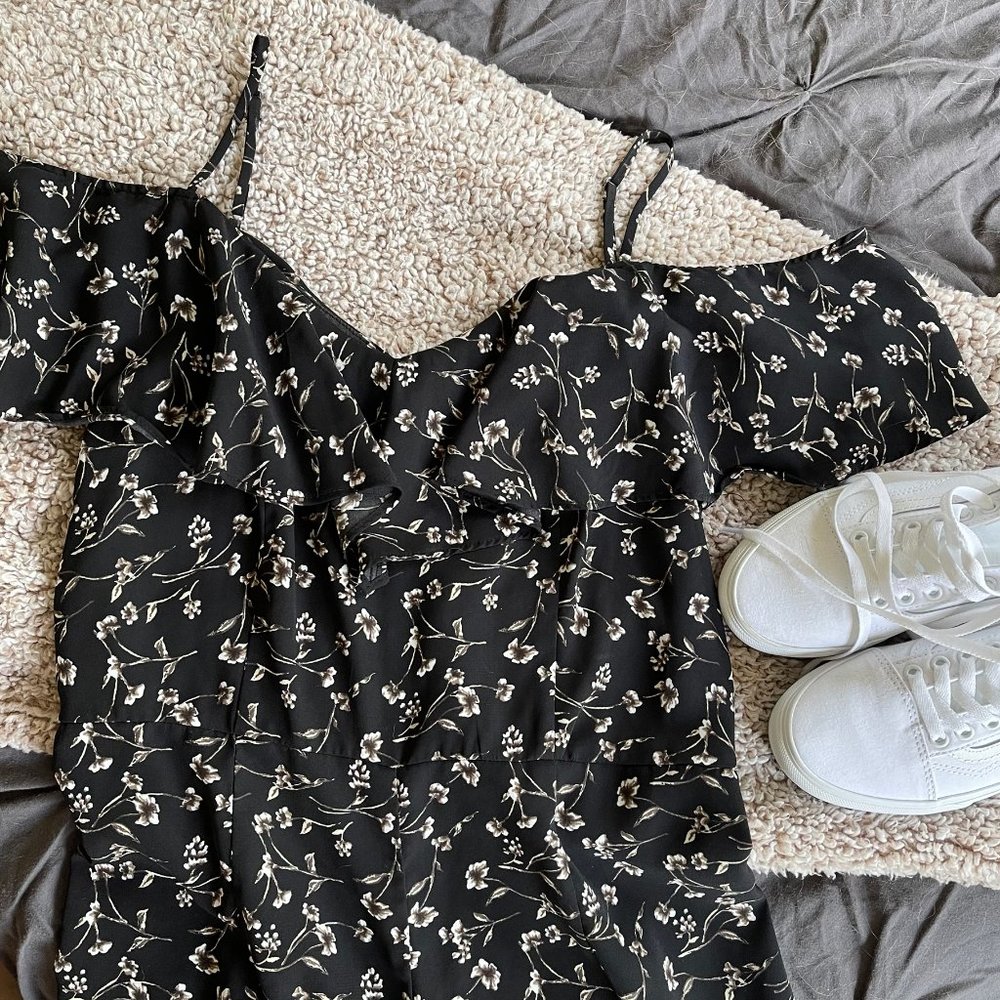 Floral Wide-leg Jumpsuit - Size L